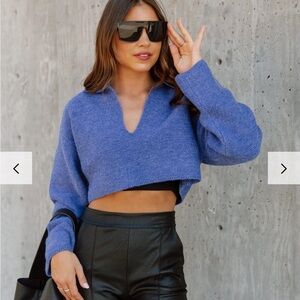 Oversized, slightly cropped Cozy V Neck Sweater, never worn